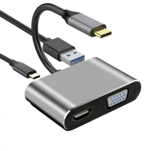 Adaptador 4 en 1 convertidor Tipo C a HDMI VGA USB Tipo C