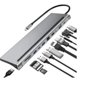 Hub USB Tipo C 11 en 1 HDMI 2 USB RJ45 SD Tipo C audio SD MacBook