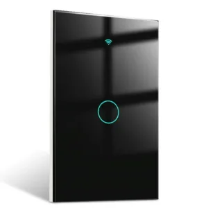 Interruptor WiFi inteligente 1 botón Tuya Smart para pared Alexa Negro