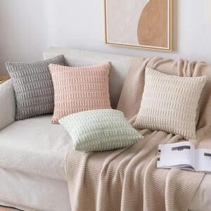 MIULEE - Paquete de 2 fundas de cojín decorativas de corduroy