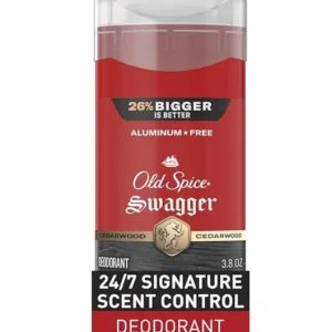 Old Spice Desodorante sin aluminio para hombres, colección Red Zone, Swagger Invisible Solid, aroma a lima y madera de cedro, 3.8 onzas