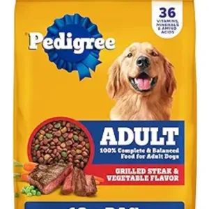 Pedigree Complete Nutrition - Alimento seco para perros adultos con sabores de carne y verduras, bolsa de 18 libras