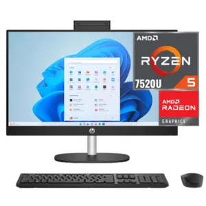 Computadora Todo en Uno HP 23.8 Pulgadas FHD Ryzen 5 7520U 8GB RAM 512GB SSD
