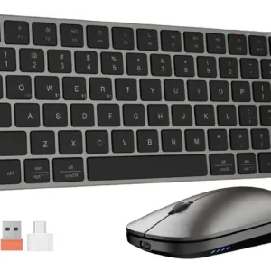 Combo Teclado y Mouse Meetion iKey C210 Inalámbrico y Bluetooth Negro