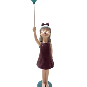 Figura Decorativa Mujer Con Globo