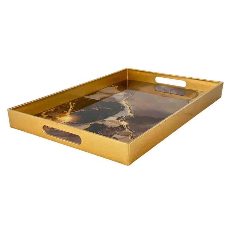Bandeja Rectangular Dorada