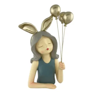 Figura Decorativa Niña Con Globos