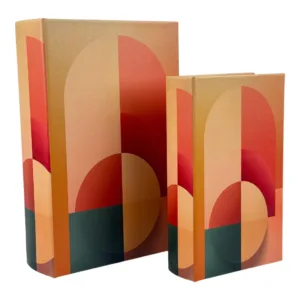 Set De Cajas Decorativas Tipo Libro Abstracto