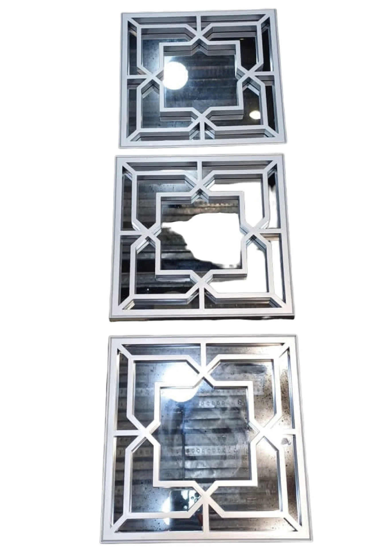 Espejo Cuadrado Plateado X3