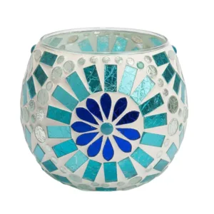 Candelabro De Mosaico Turquesa