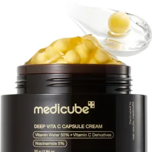 Medicube Deep Vita C Capsule Cream – Crema Iluminadora con Vitamina C, Niacinamida y Alfa-Arbutina