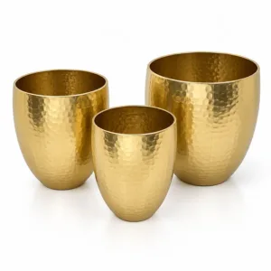 Set de 3 maceteros metálicos dorados – Concepts Life