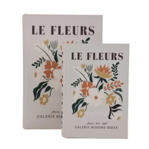 Set de 2 cajas decorativas con forma de libro floral – Concepts Life