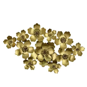 Aplique metálico dorado de flores decorativas – Concepts Life