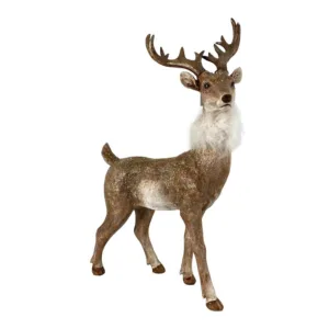 Figura decorativa de reno parado en tono dorado – Santini Christmas