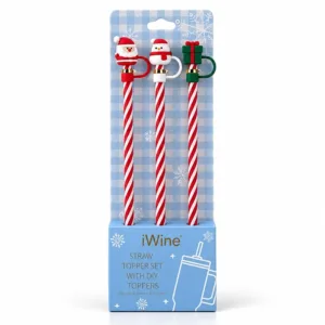 Set de 3 sorbetes plásticos con diseño de Navidad – Santini Christmas