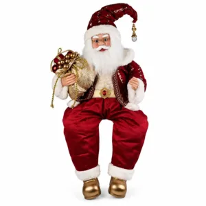 Figura de Santa Claus con piernas largas para punta de árbol – Santini Christmas