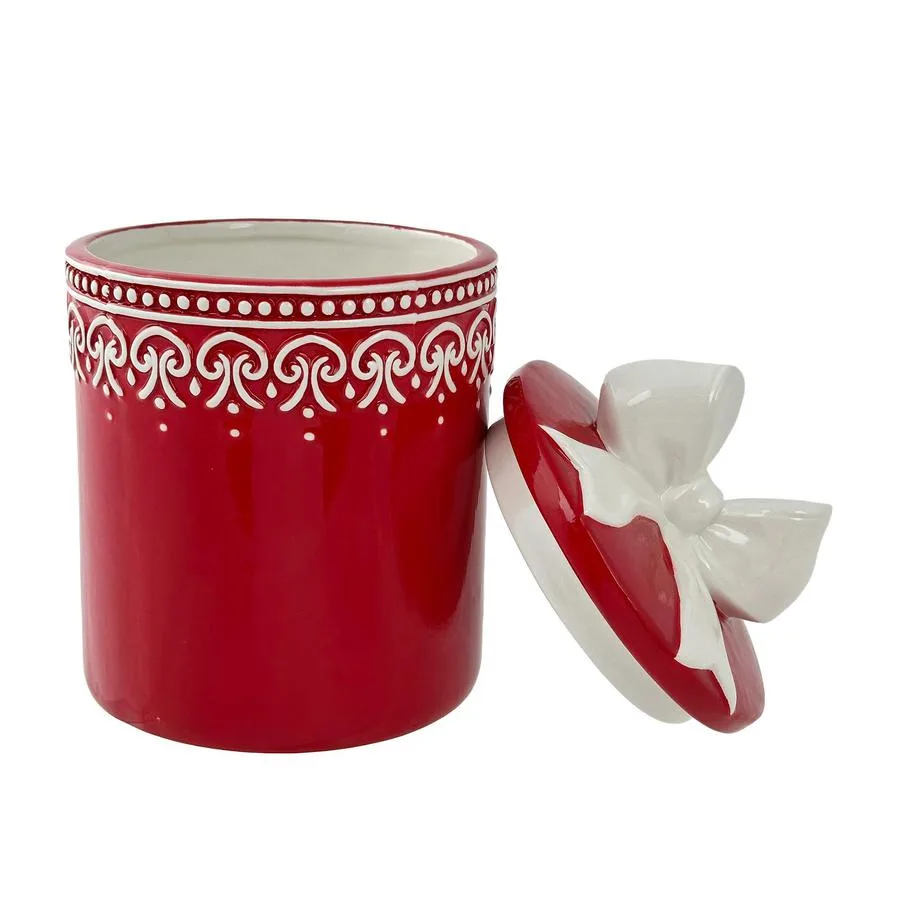 Porta galletas en forma de paquete de regalo rojo – Santini Christmas - Image 2