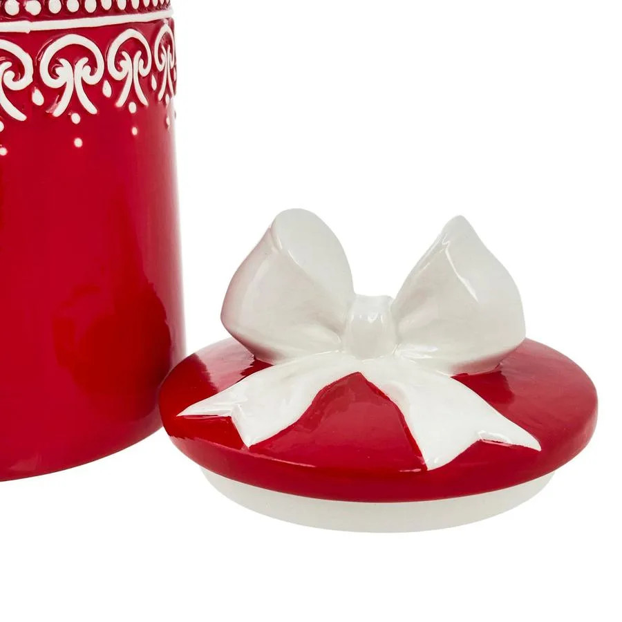 Porta galletas en forma de paquete de regalo rojo – Santini Christmas - Image 3