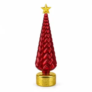 Árbol decorativo tipo pino en cristal rojo con luz – Santini Christmas