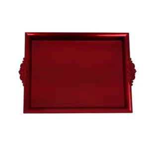Bandeja servidora rectangular tono rojo brillante – Santini Christmas