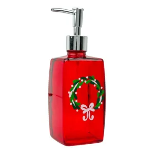Dispensador de jabón rojo con guirnalda navideña, 500 ml – Santini Christmas