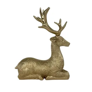 Estatua decorativa de reno en tono dorado – Santini Christmas