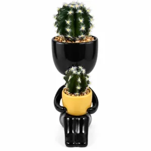 Figura en color negro sosteniendo una maceta – Concepts Life