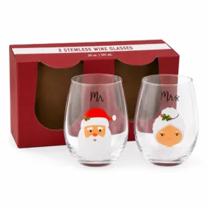 Juego de vasos de cristal con motivos festivos – Santini Christmas