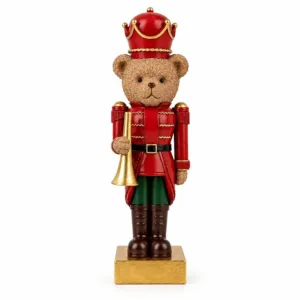 Oso Navideño, figura decorativa de oso con traje de soldadito – Santini Christmas