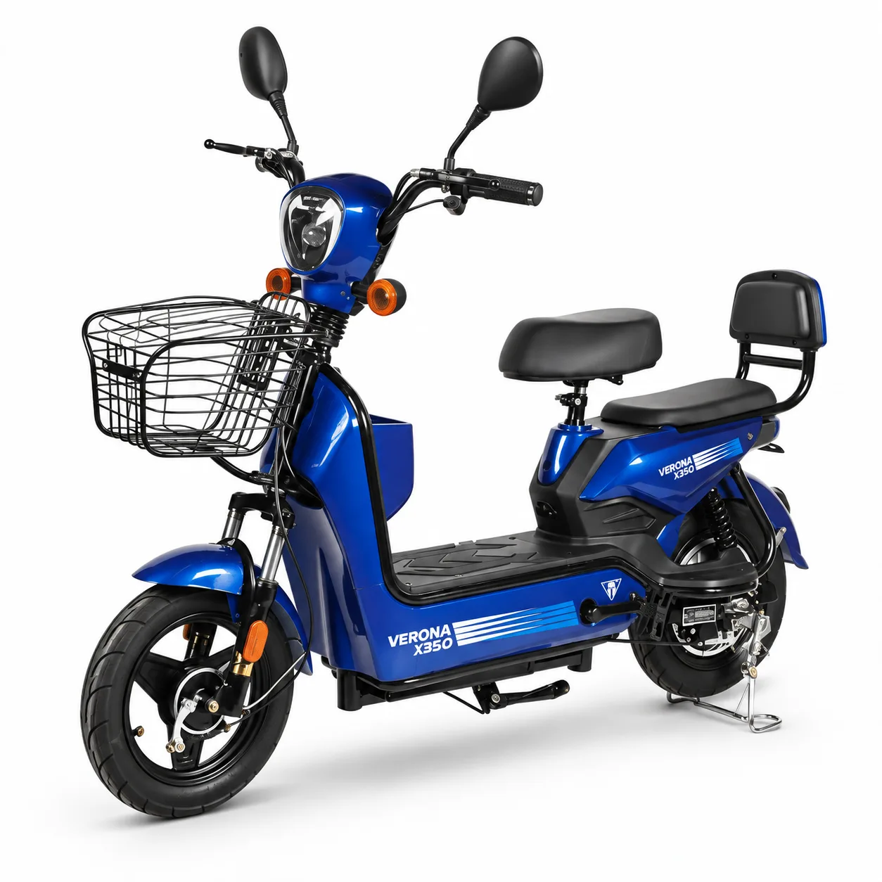 ENV Bicicleta eléctrica 350W azul, movilidad urbana con asistencia eléctrica