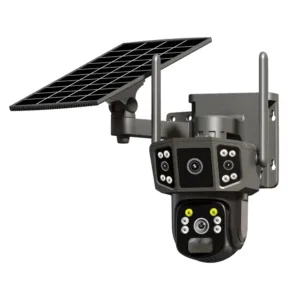 ENV Cámara de seguridad Solar Guardian Pro con doble lente y panel solar