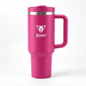 ENV Termo estilo Stanley 1200 ml rosa, gran capacidad para uso diario