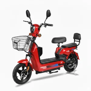 ENV Bicicleta eléctrica 350W roja, movilidad urbana con asistencia eléctrica