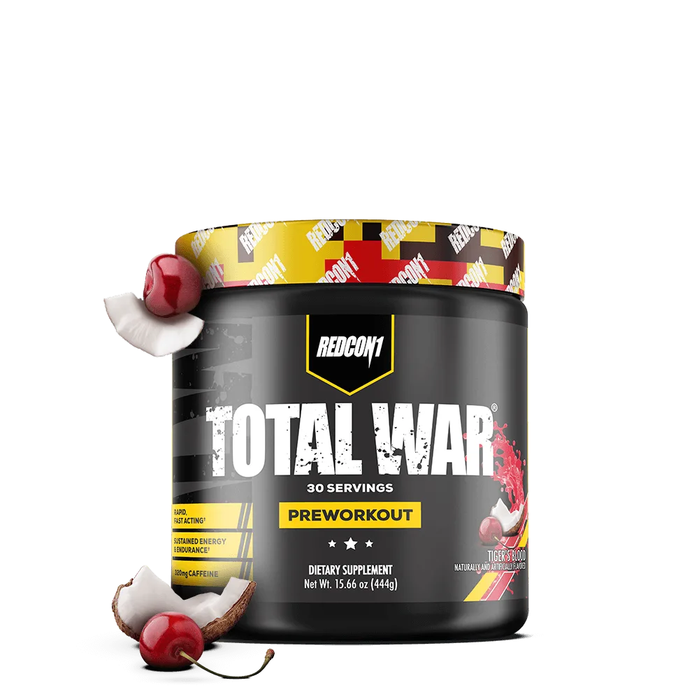 Pre-Entreno REDCON1 Total War Tigers Blood – 320 mg Cafeína, 30 Servings