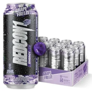 Bebida Energética Zero Azúcar REDCON1 Energy Grape –  200 mg Cafeína, Pack x12